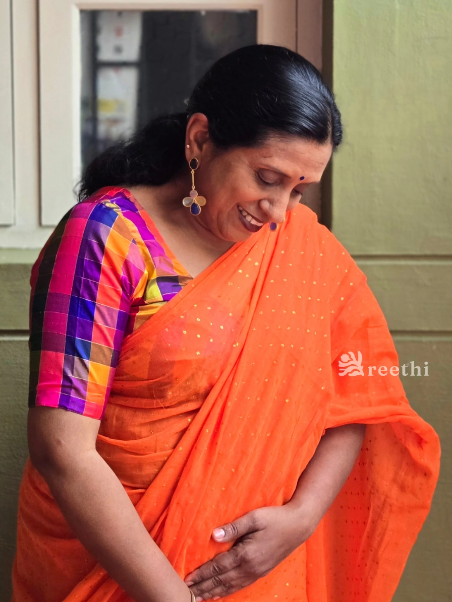 Mulmul Saree with Mukaish Work